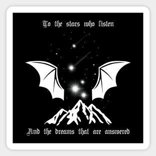 To the stars who listen and the dreams that are answered ACOTAR Velaris Bat Boys Wings Night Court Magnet